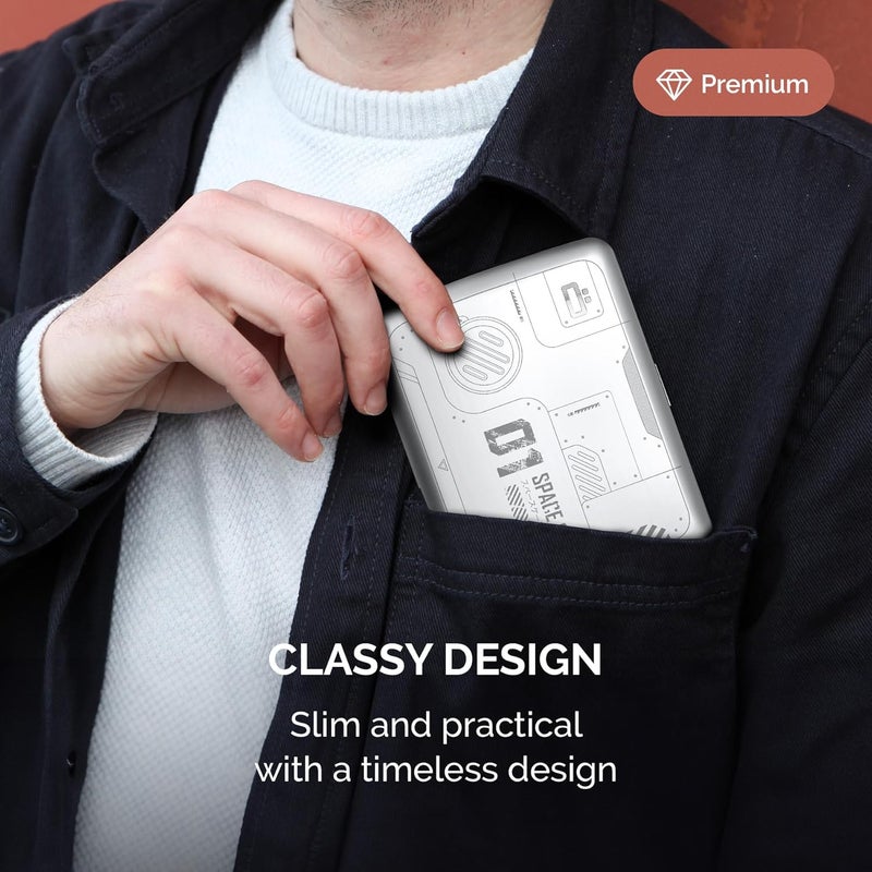 ÖGON -DESIGNS- Aluminum wallet, Large capacity with metal lock, RFID Protection against fraud and demagnetization, Smart Case OSLO Large model - Image 4